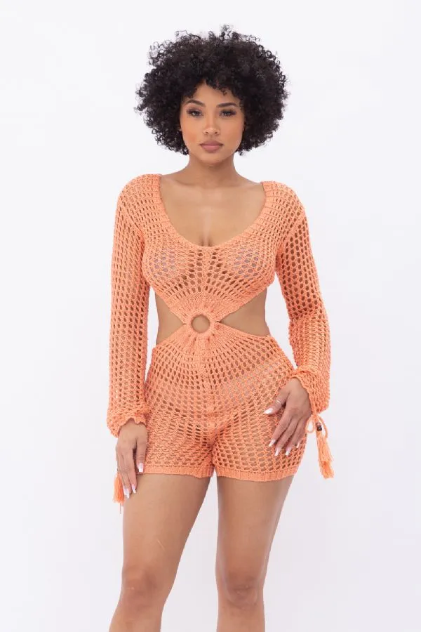 Hot Girl Romper - Orange