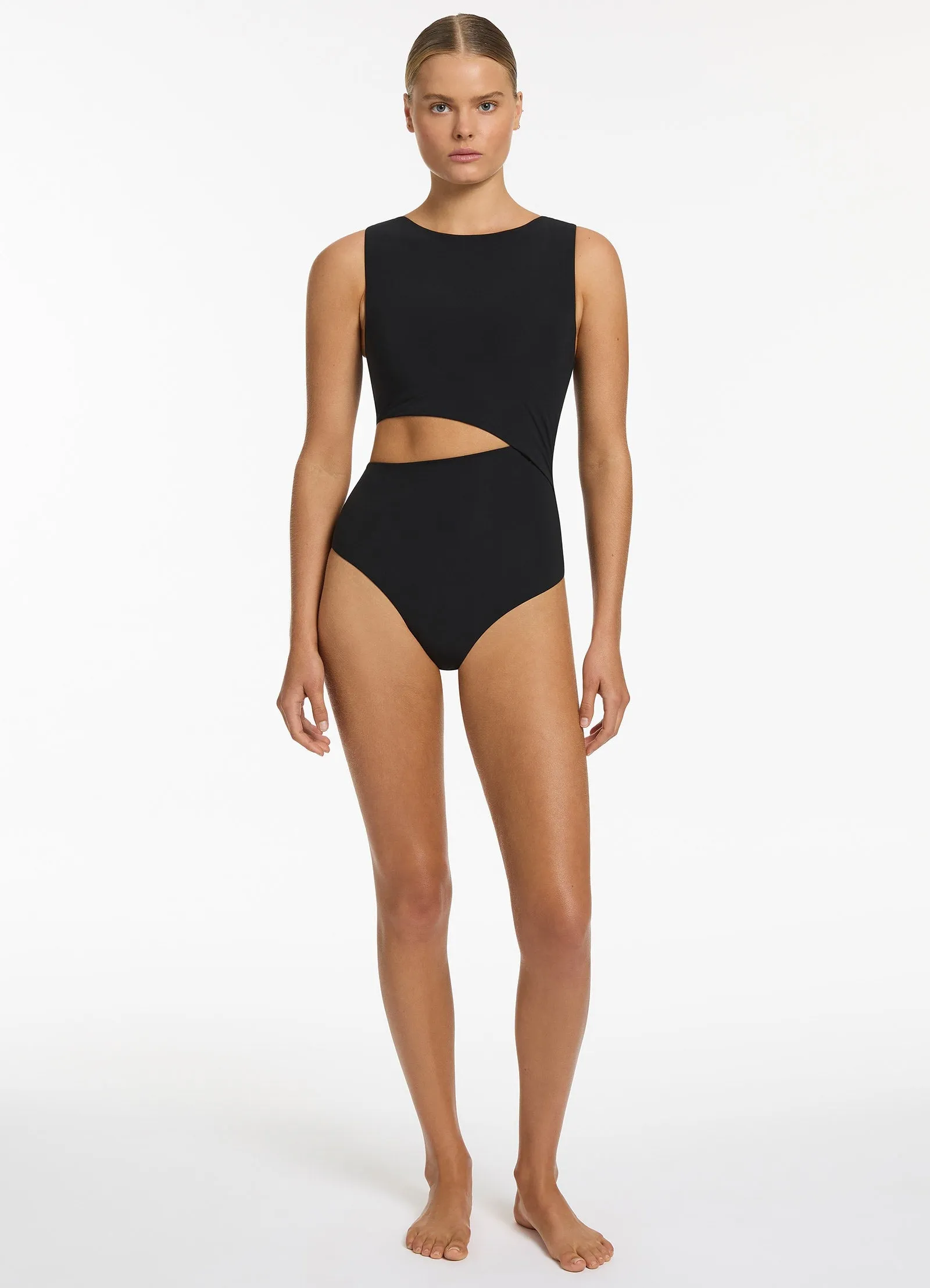 Jetset Cut Out Tank One Piece - Black