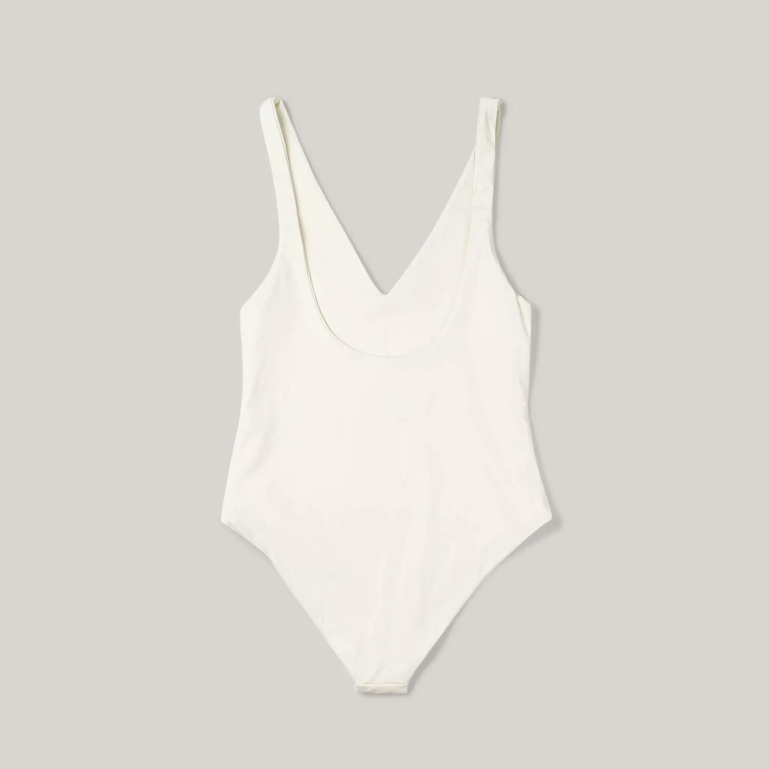 Kye Intimates Plunge One-Piece Swimsuit in Cream Color