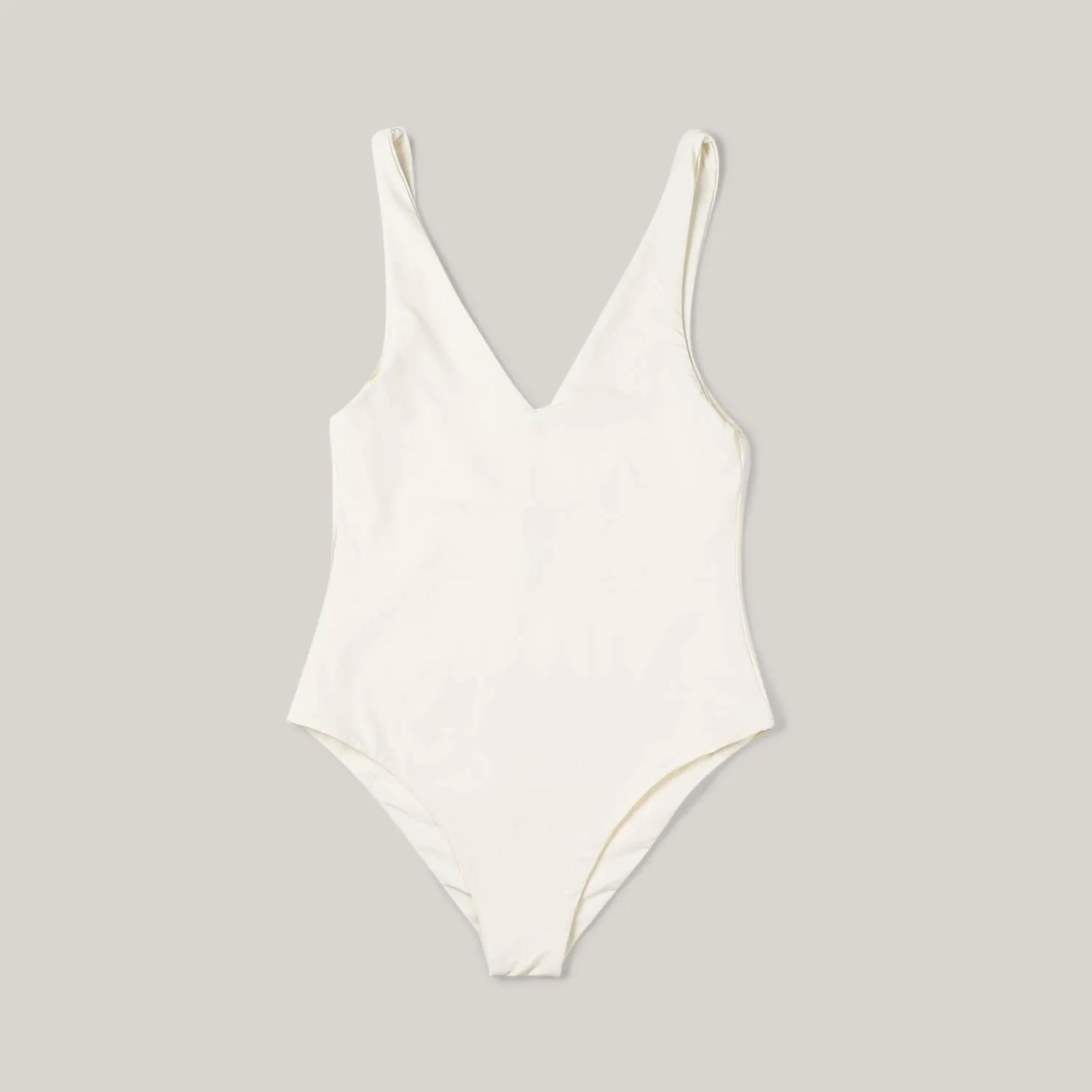 Kye Intimates Plunge One-Piece Swimsuit in Cream Color