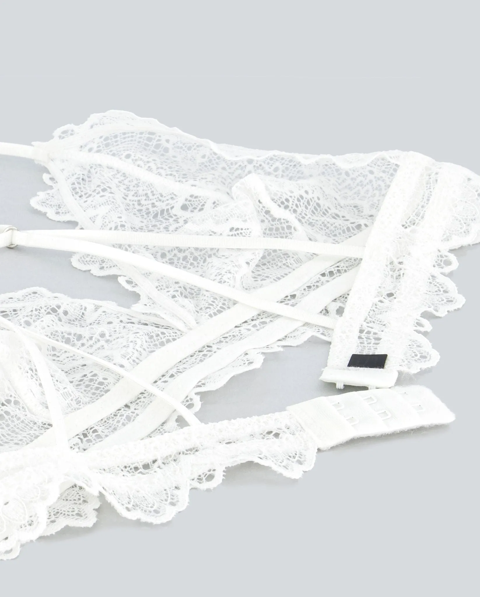 Lace Triangle Bralette Off White