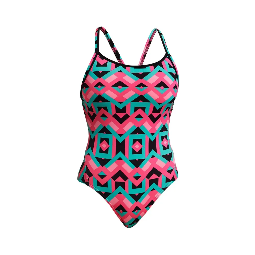 LADIES SQUARE STARE DIAMOND BACK ONE PIECE