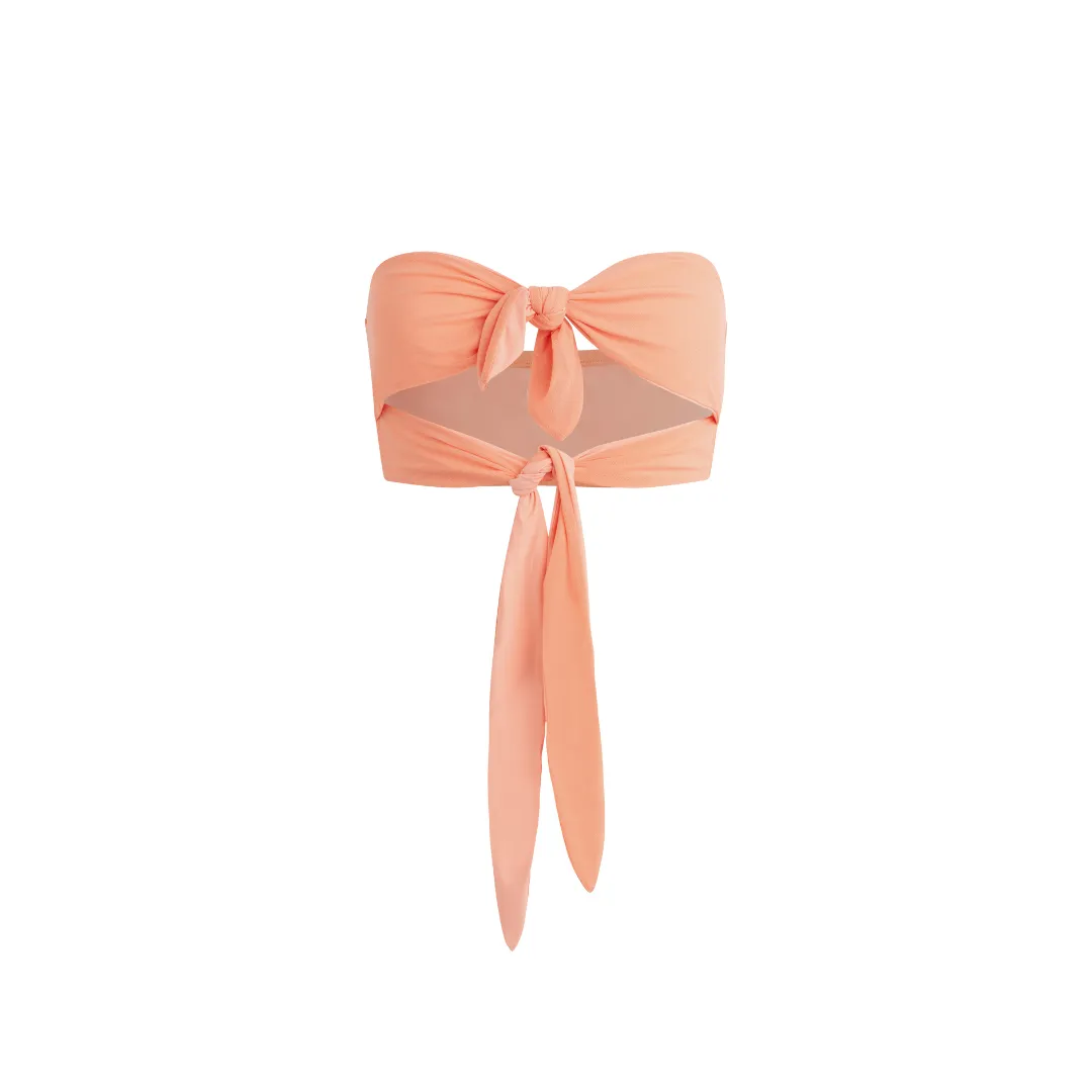 Laguna Front Tie Bandeau (Peach)