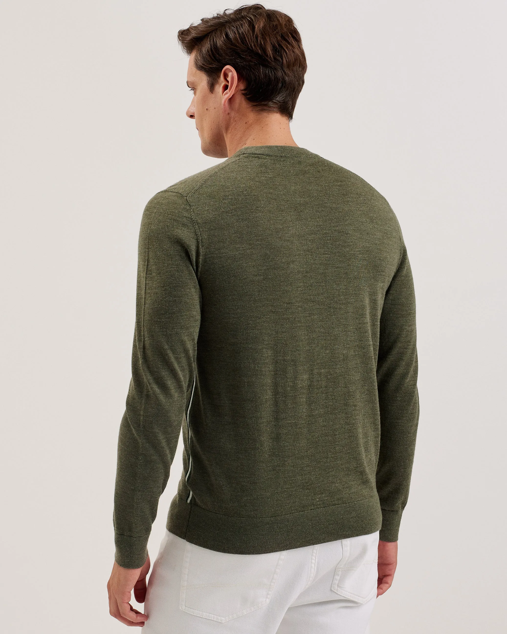 Liblo Merino Branded Crew Neck Khaki