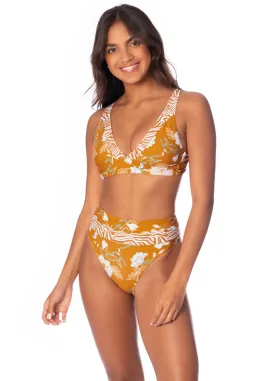 Maaji Nostalgic Florals Rocky Long Line Triangle Bikini Top