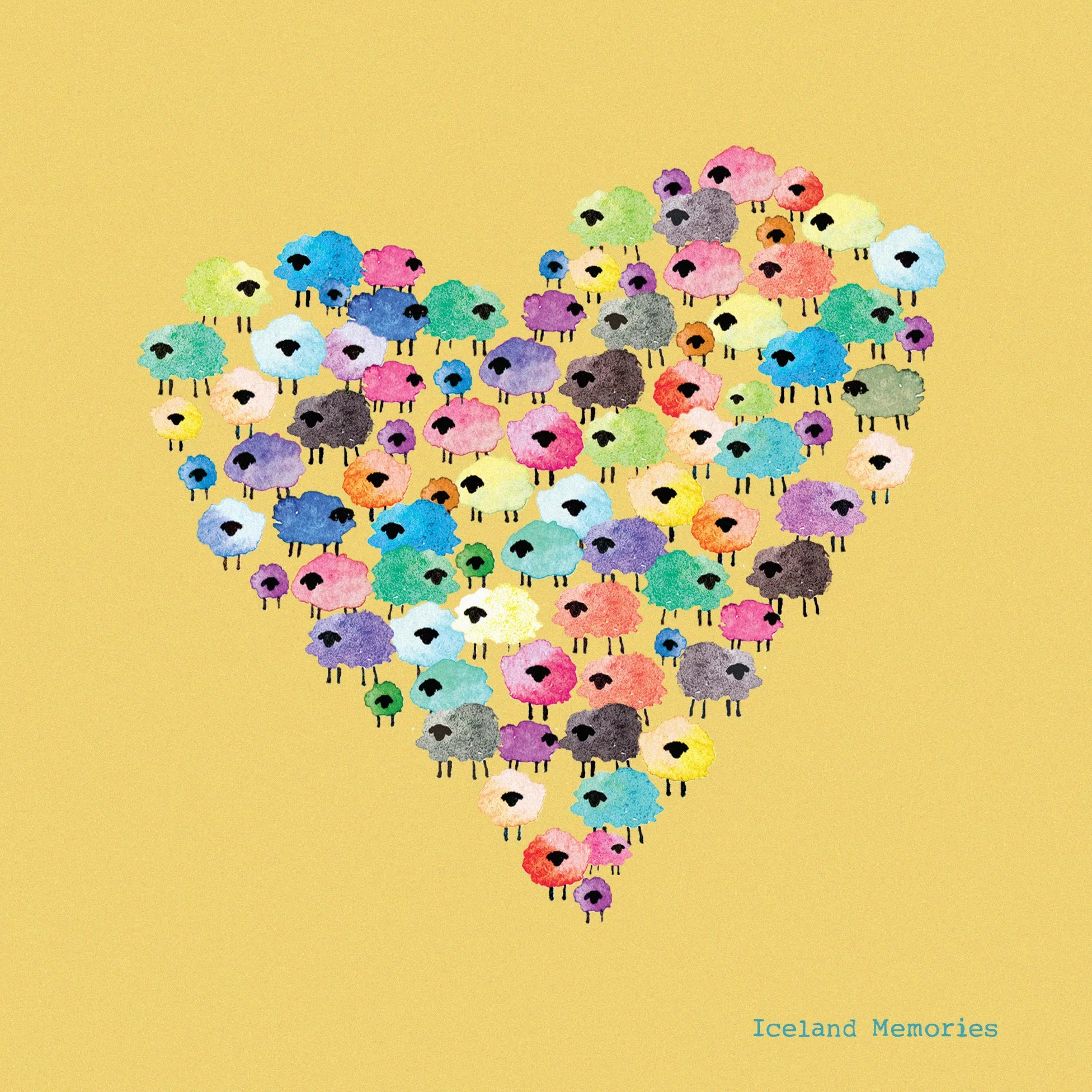 Magnet board - Flock of love, mustard yellow