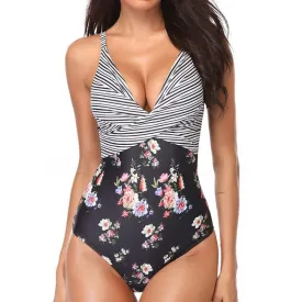 Matching Color One piece Swimsuit