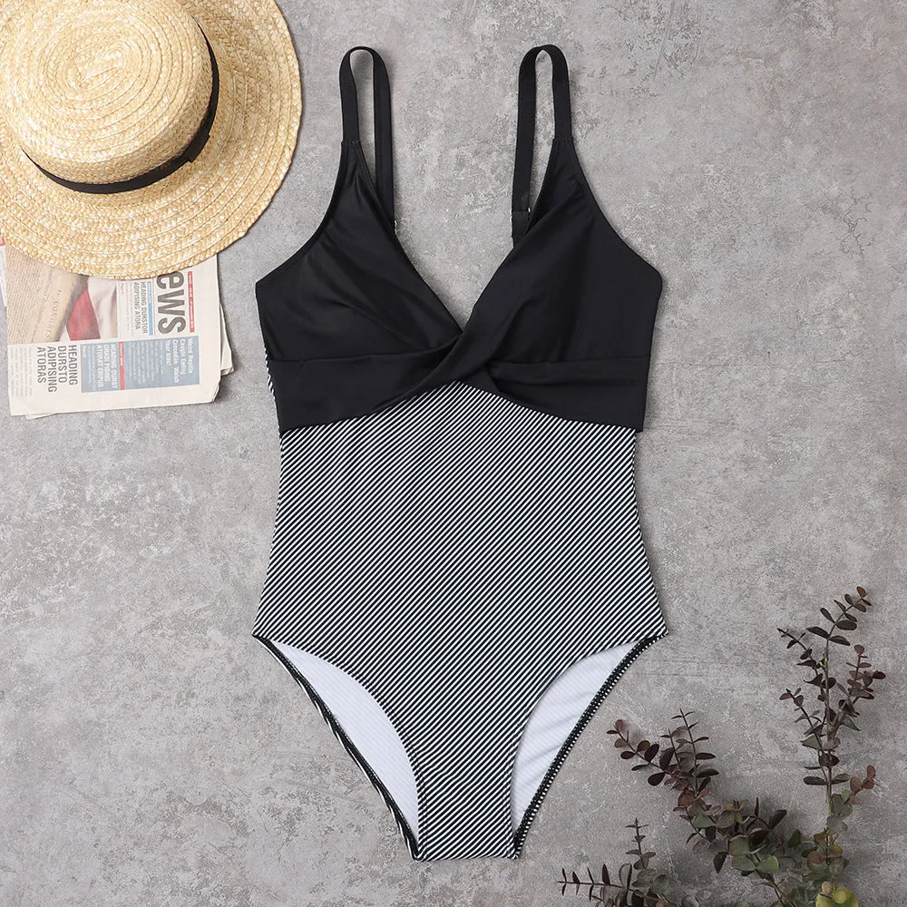 Matching Color One piece Swimsuit