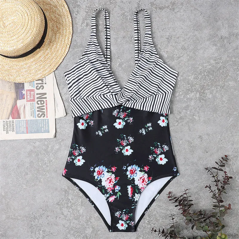 Matching Color One piece Swimsuit