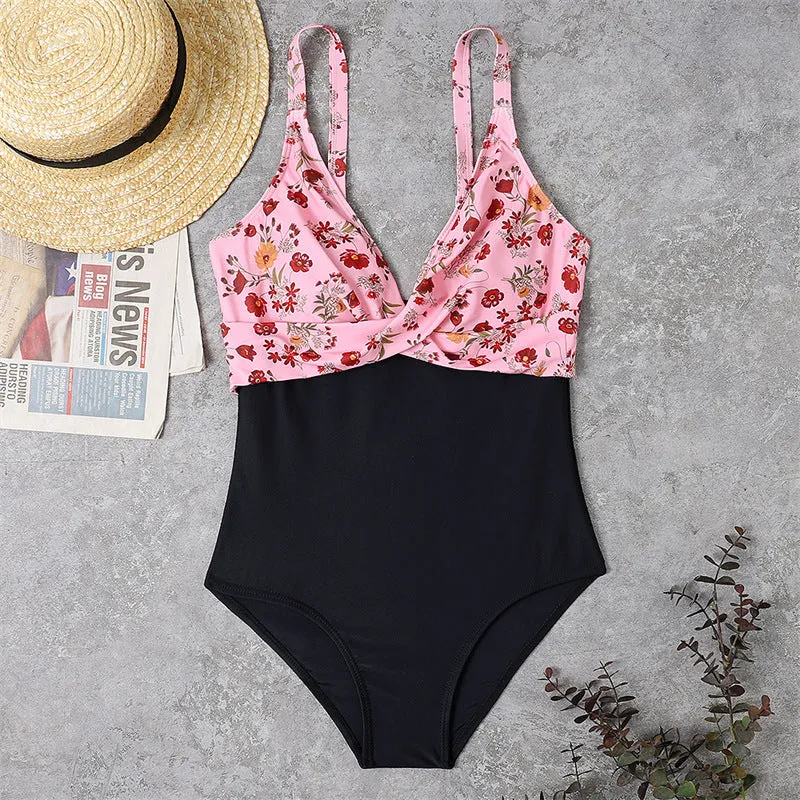 Matching Color One piece Swimsuit