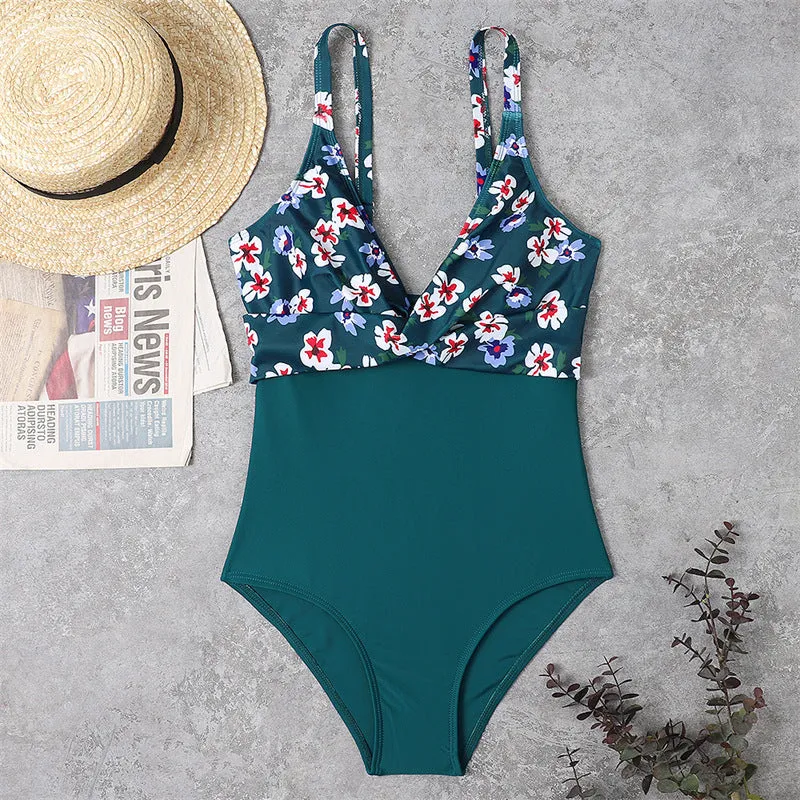 Matching Color One piece Swimsuit