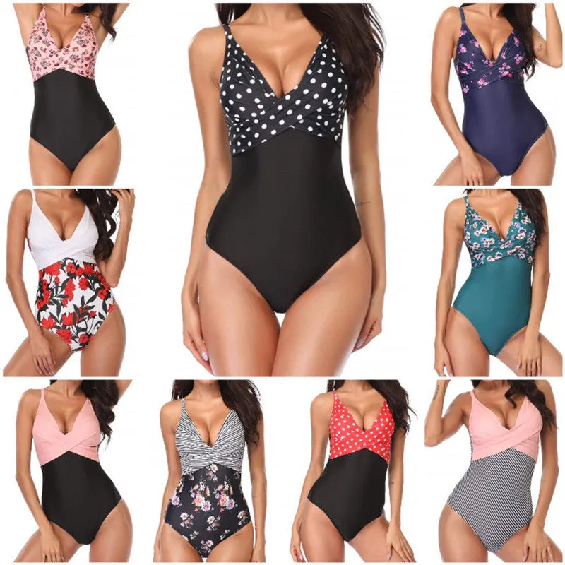 Matching Color One piece Swimsuit