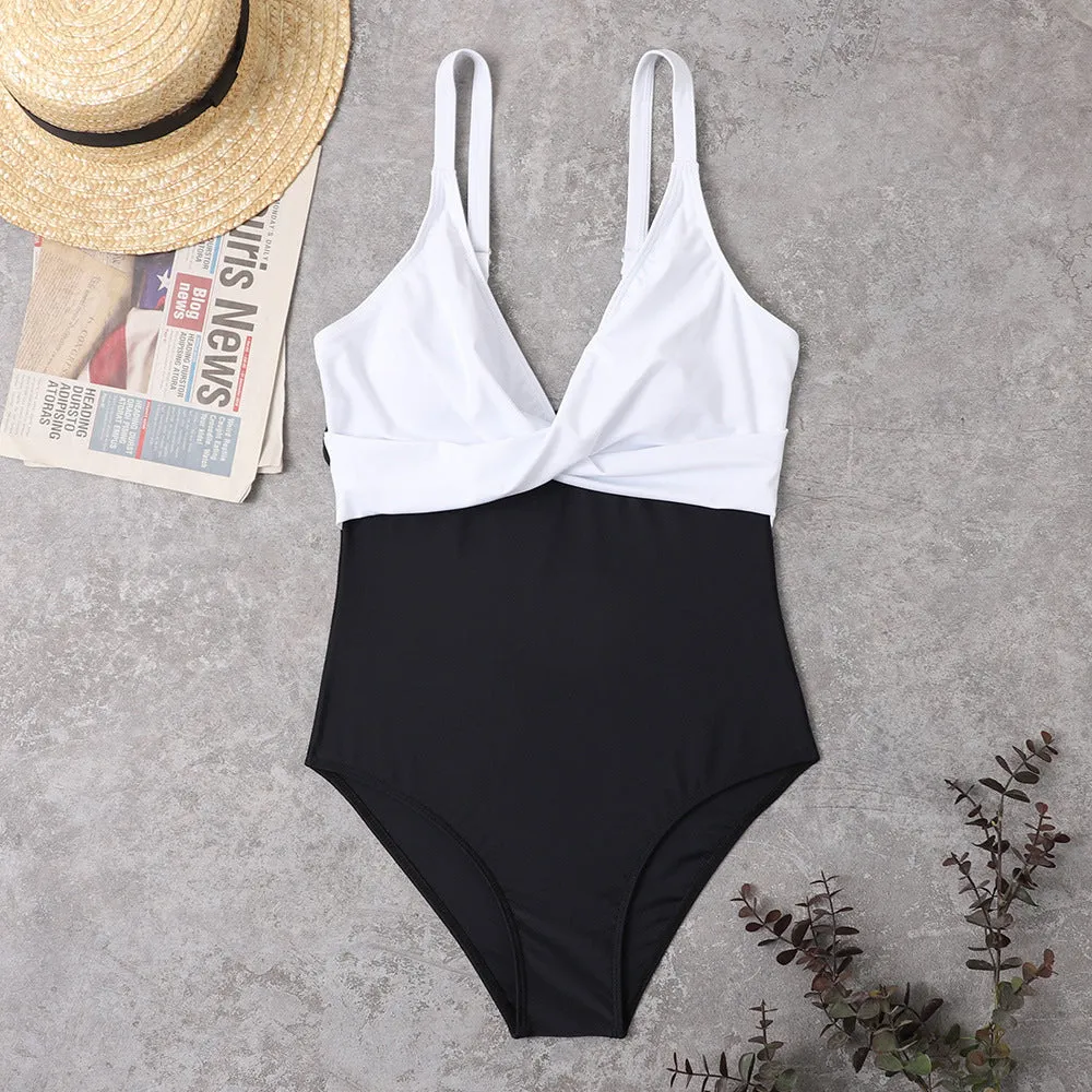 Matching Color One piece Swimsuit