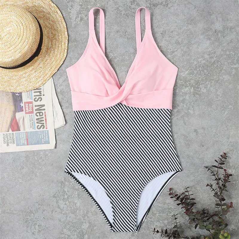 Matching Color One piece Swimsuit