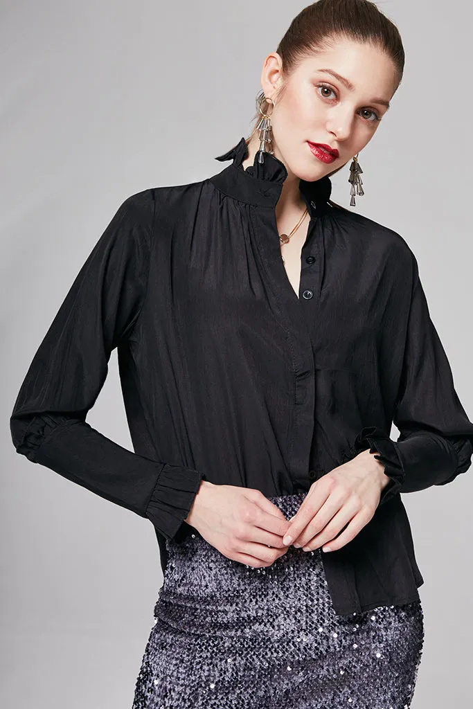 Melissa Ruffled-Neck Blouse