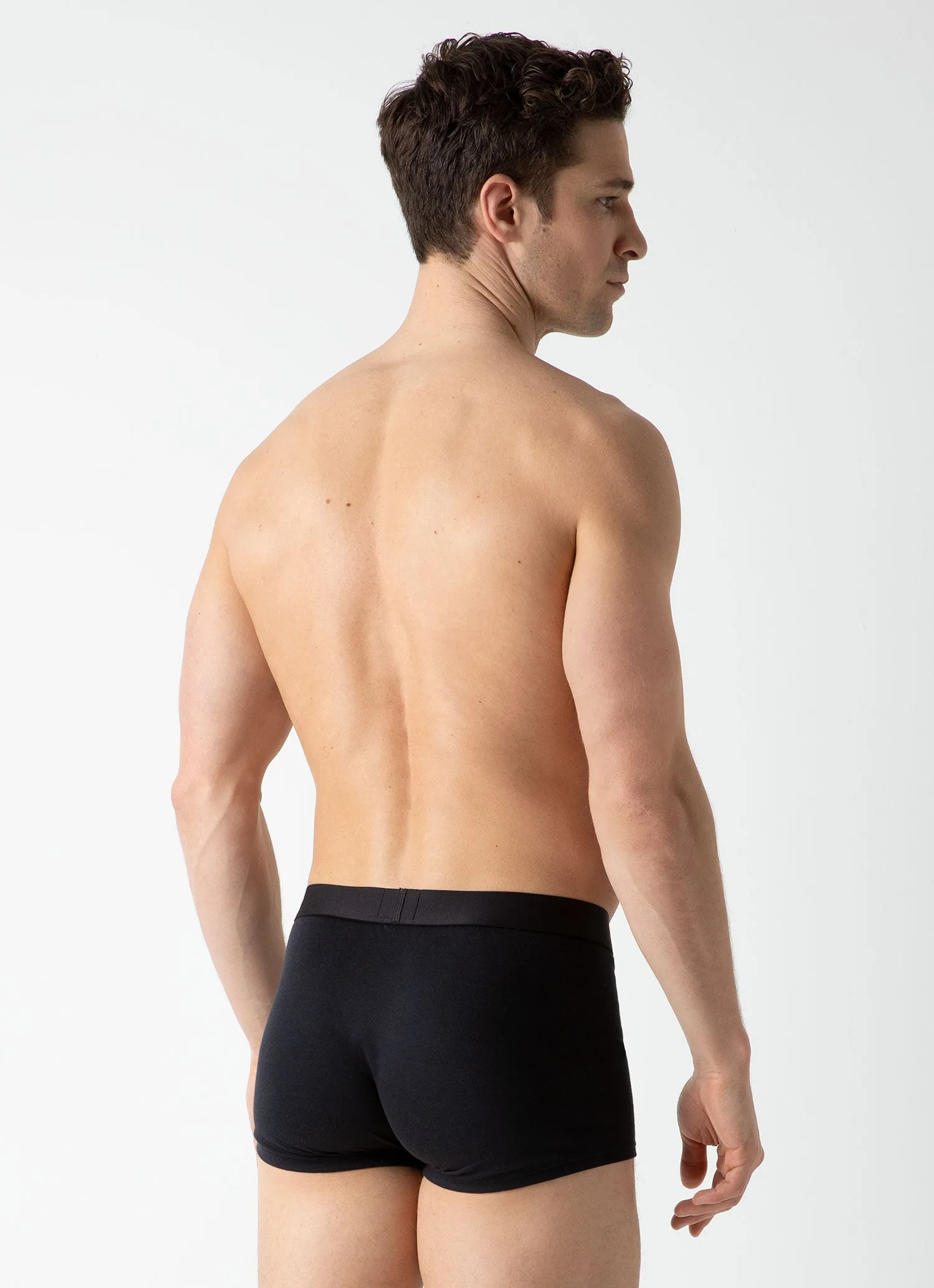 Men's Sea Island Cotton Trunks in Black