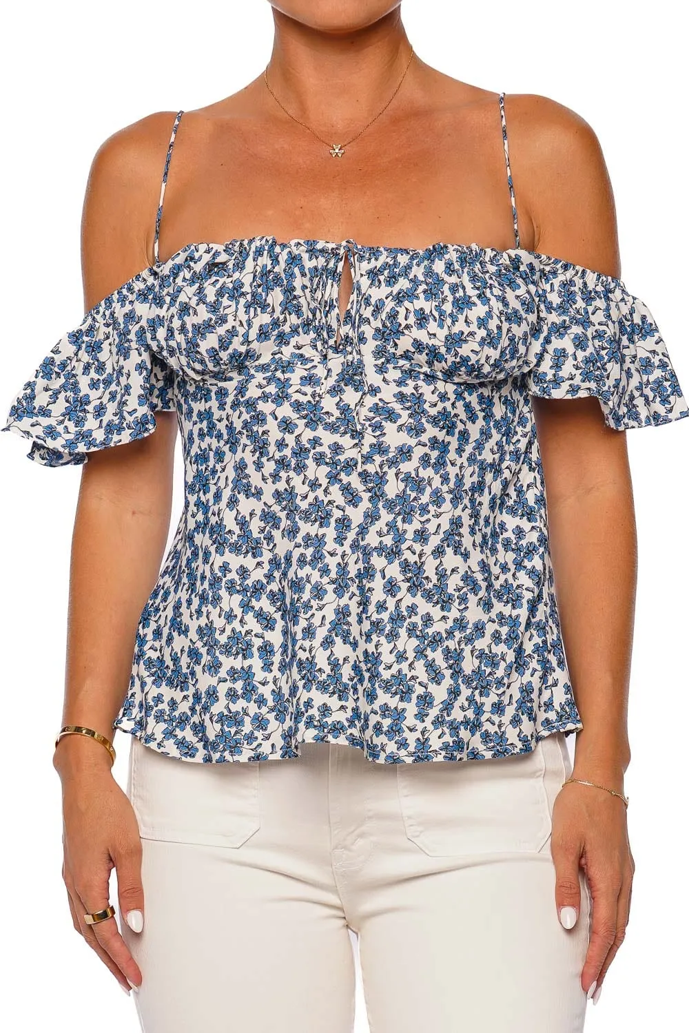 Menton Leilani Floral Ruffled Top