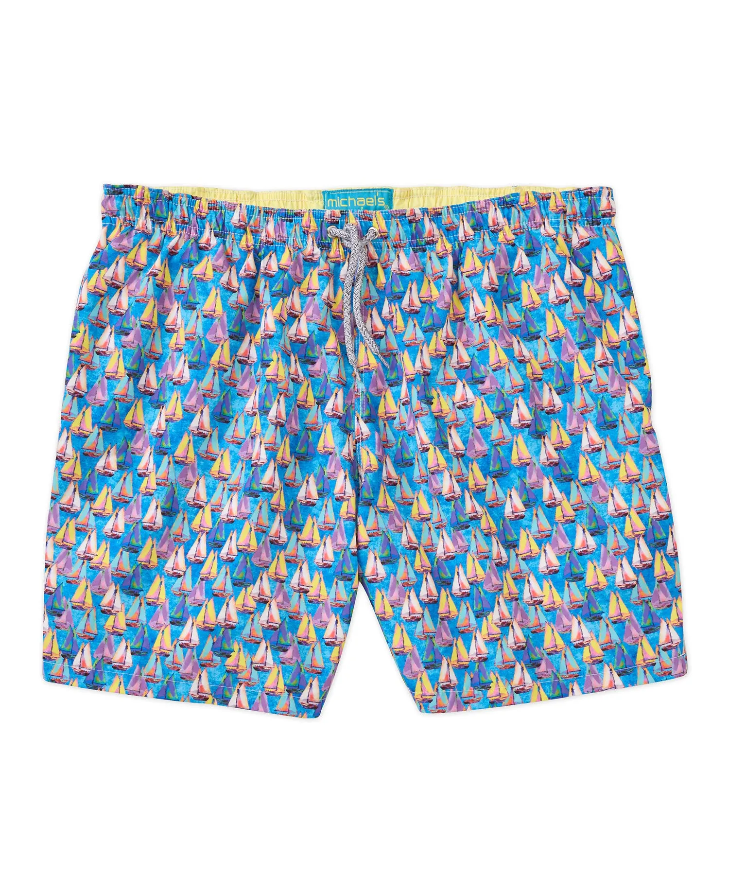 Michael's Italian Sailing Away Print Swim Trunks