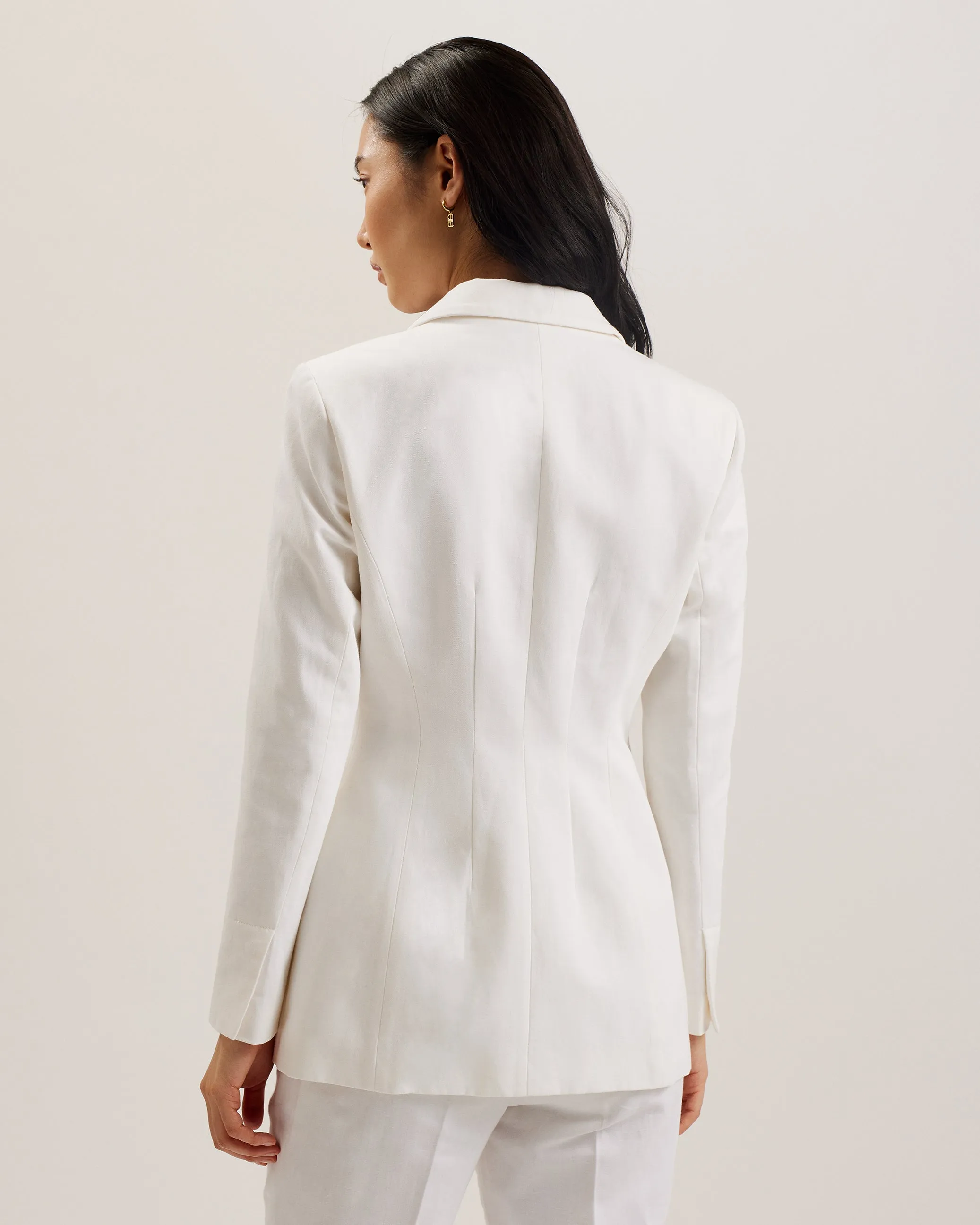 Musub Tailored Jacket With Faux Pockets White