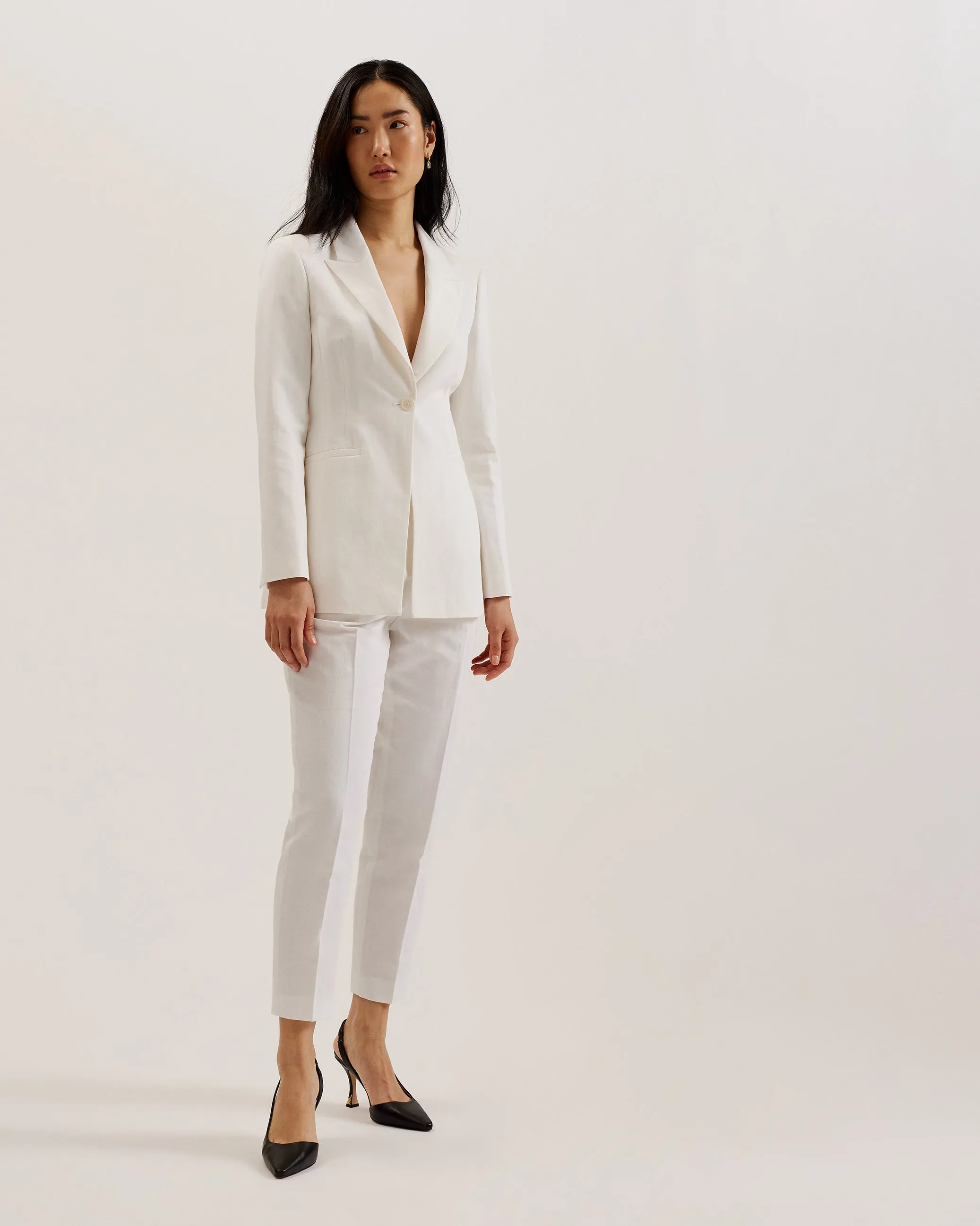 Musub Tailored Jacket With Faux Pockets White