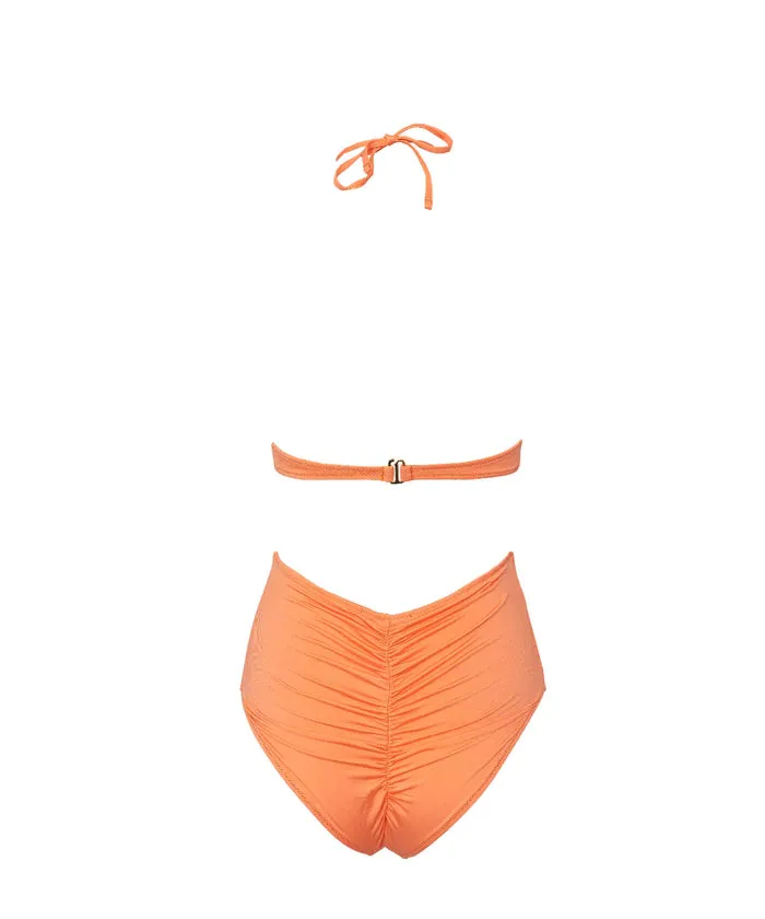 Naomi Orange Cutout One Piece Swimsuit