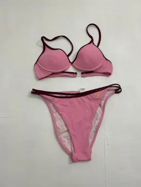 Pink padded y2k vintage bikini set  (S/M)