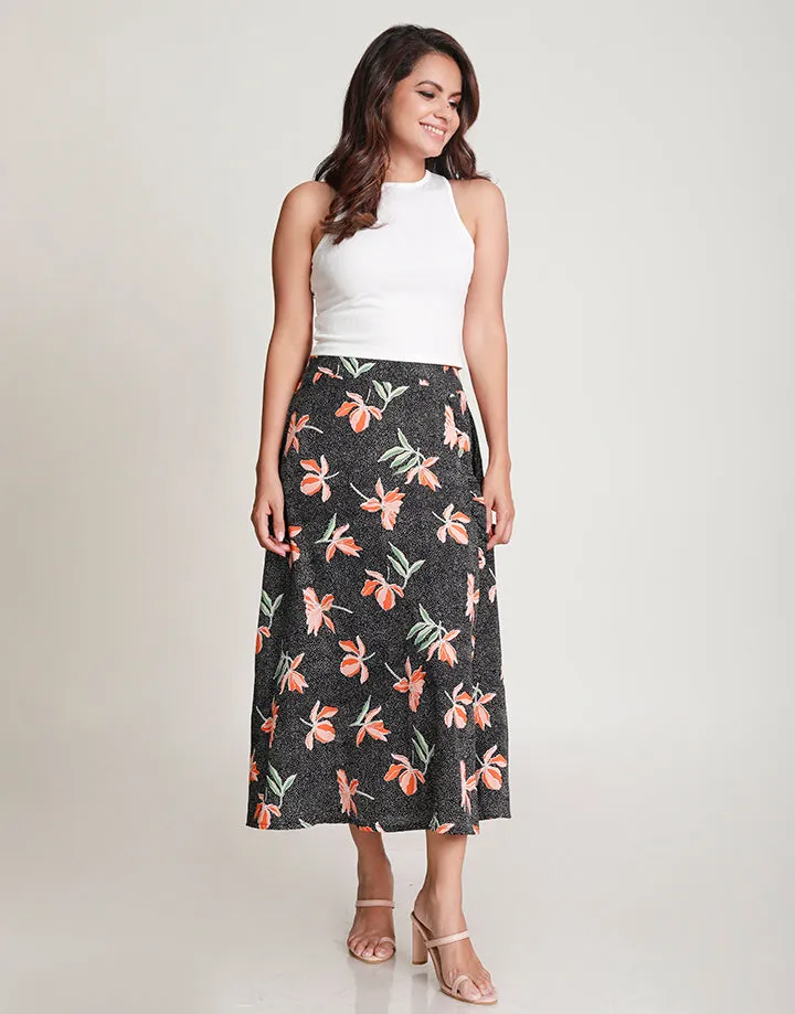 Printed Midi Skirt