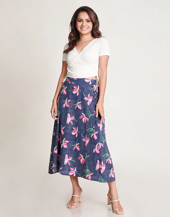 Printed Midi Skirt