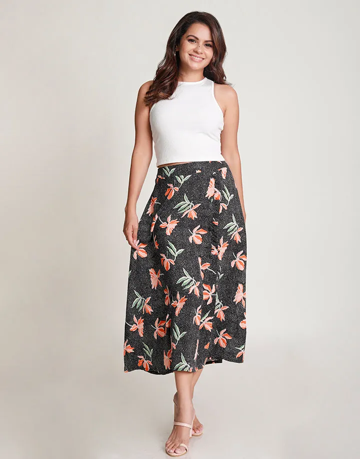 Printed Midi Skirt