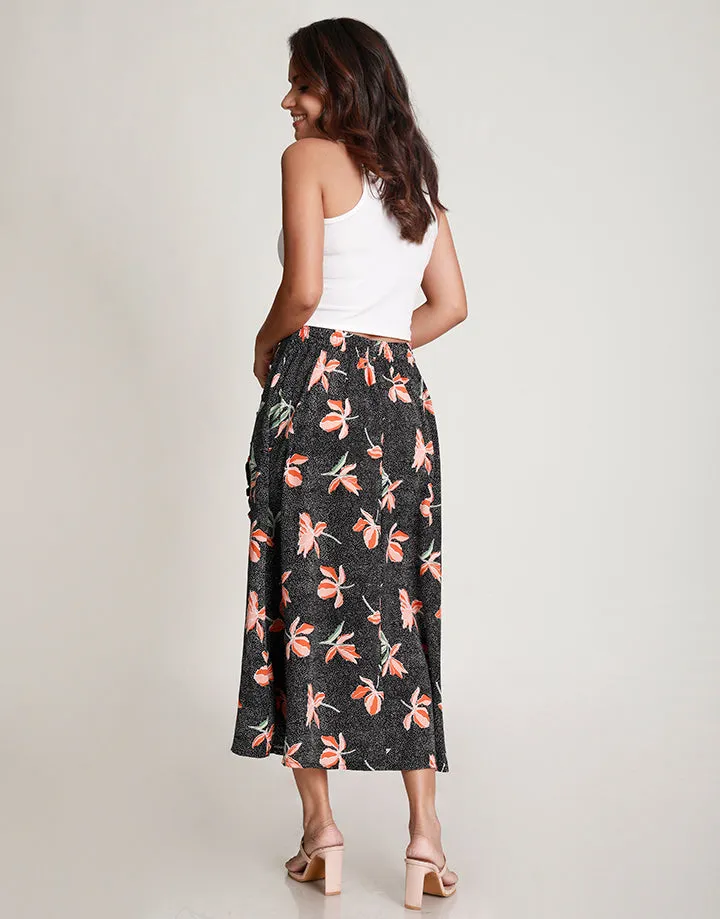 Printed Midi Skirt