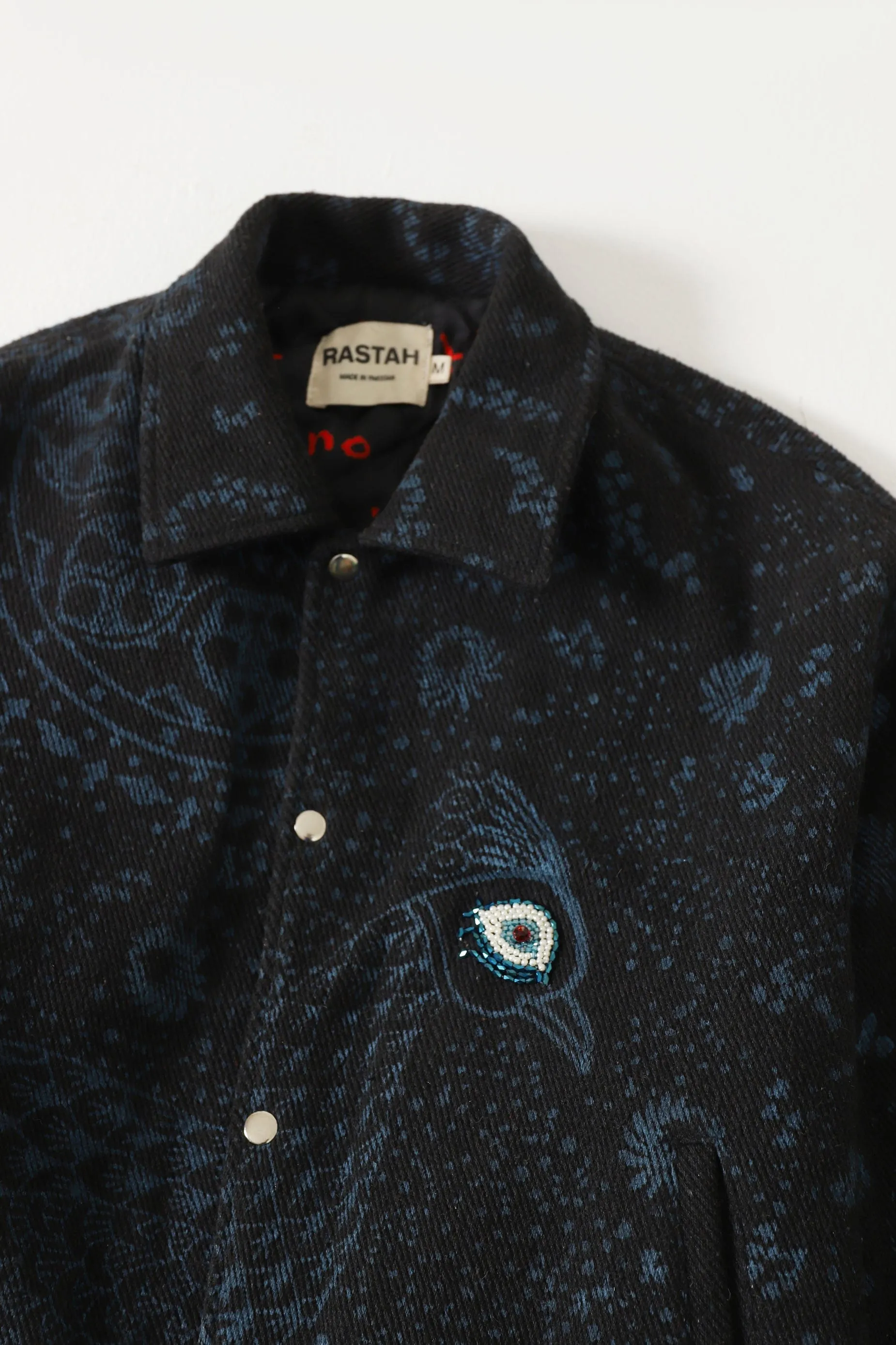 "EYE OF THE STORM" BLOCK PRINT BOMBER JACKET