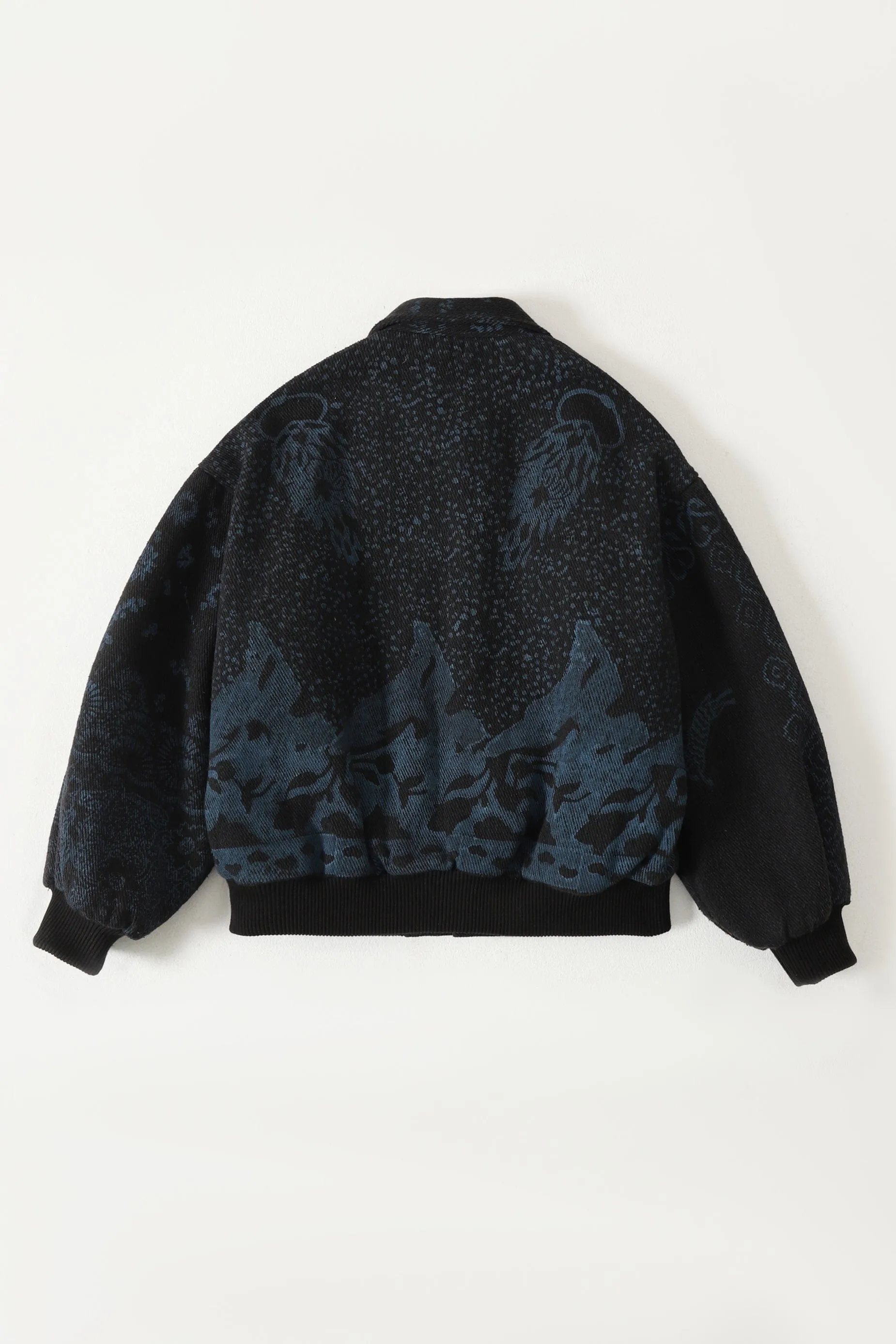 "EYE OF THE STORM" BLOCK PRINT BOMBER JACKET