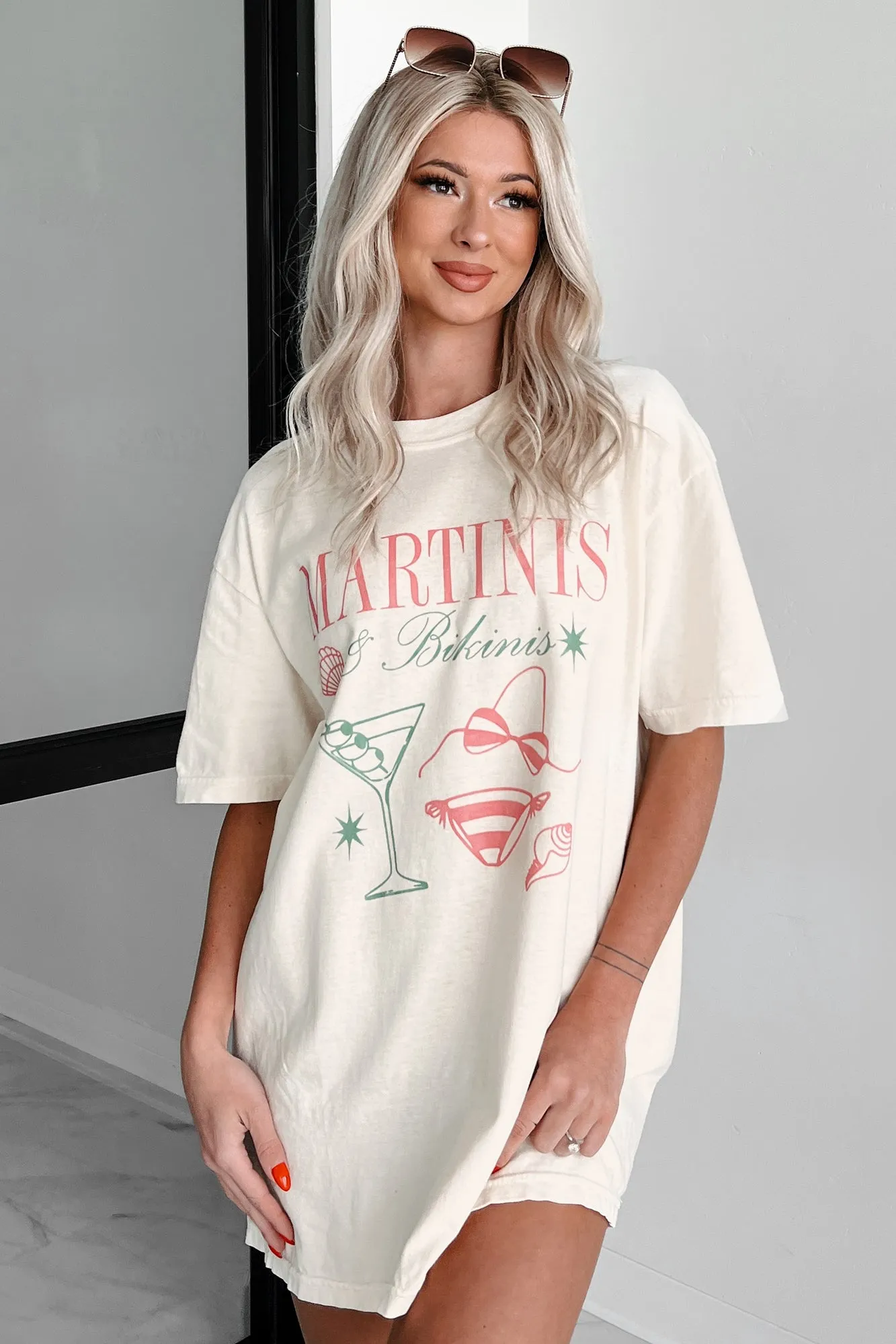 "Martinis & Bikinis" Graphic T-Shirt (White)