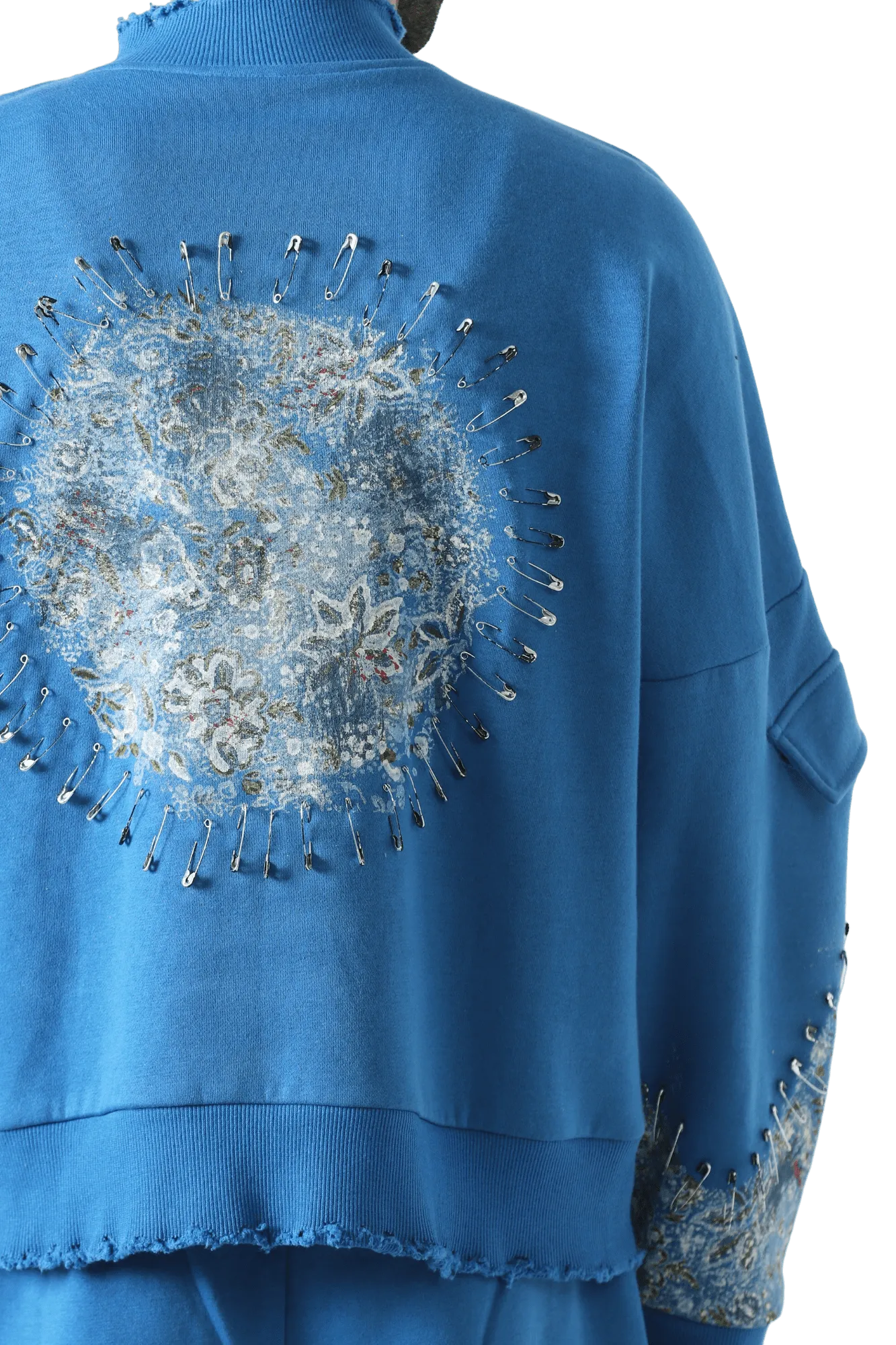 "WAVES OF STEEL" BLOCKPRINT SWEATSHIRT