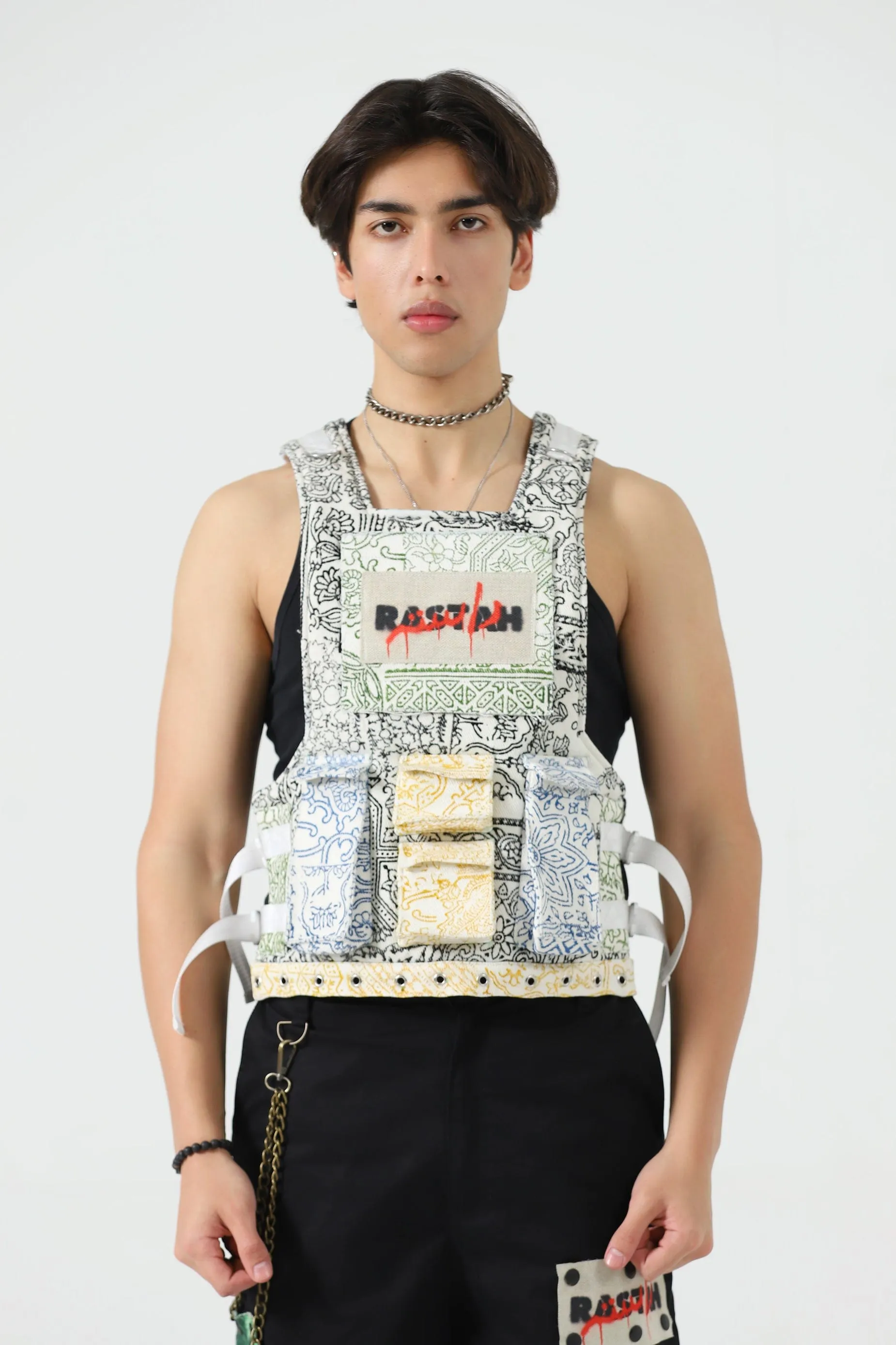 RASTAH TACTICAL BLOCK PRINT VEST