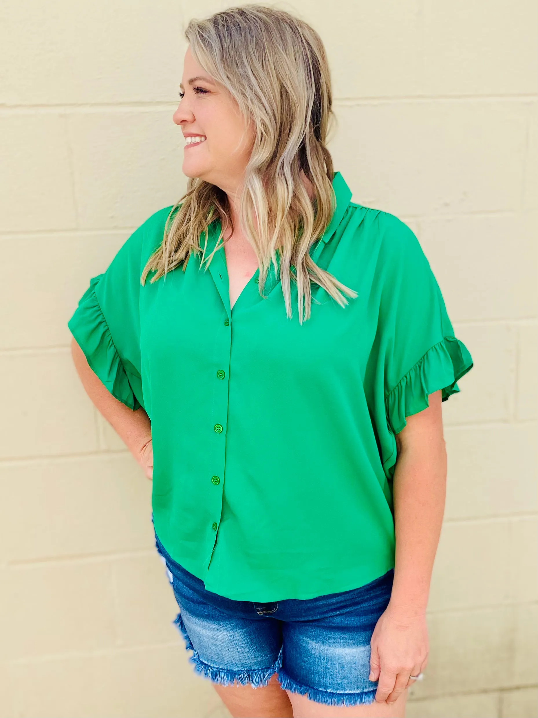 Rubie Ruffled Button Up Blouse