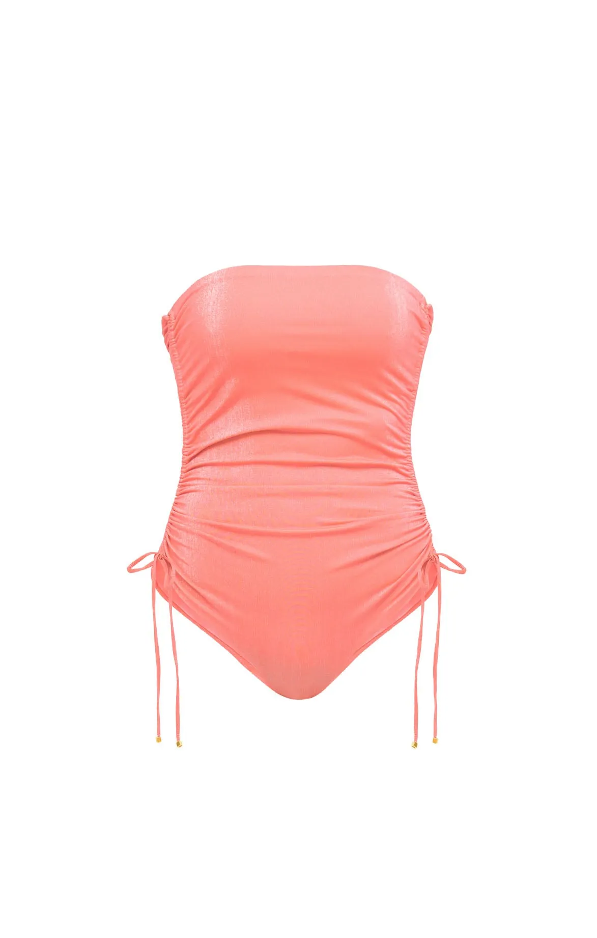 Ruched Bandeau One Piece Swimsuit