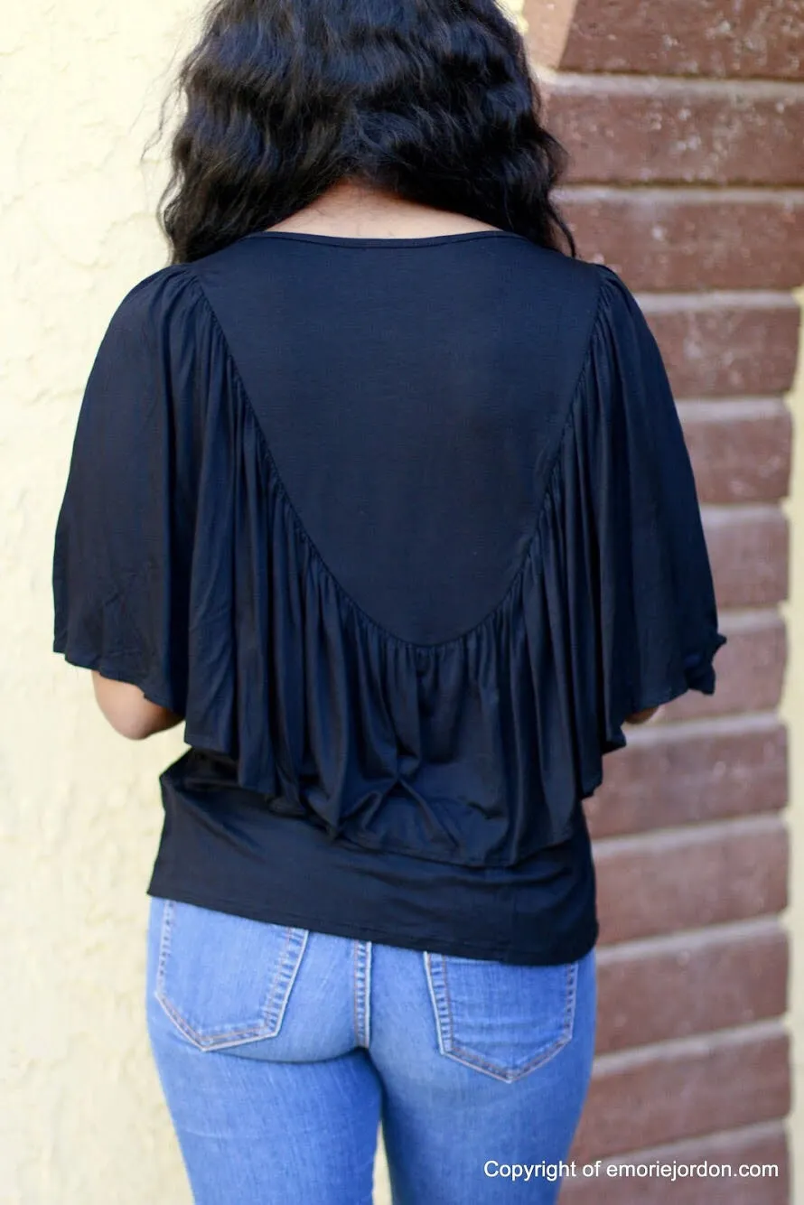 Ruffled Shield Top