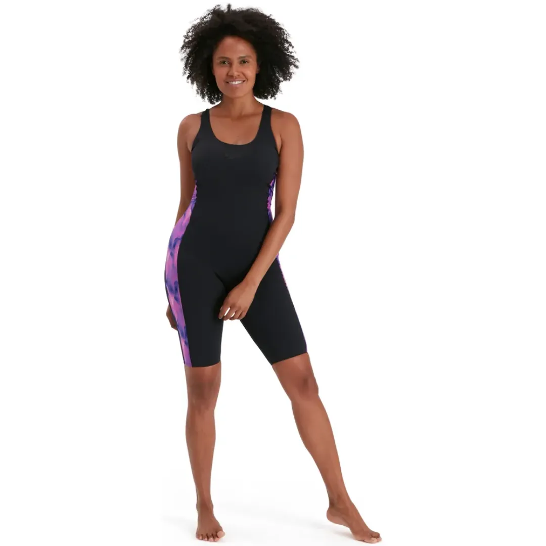 Speedo Womens Leaderback Kneesuit - Black/Pink