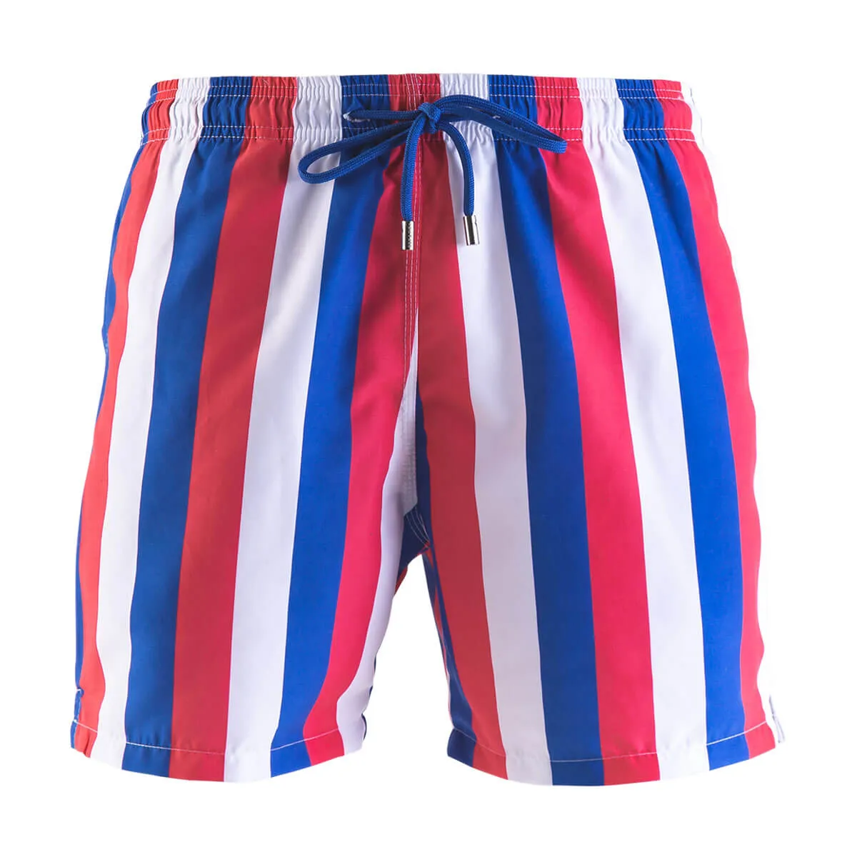 Swim Shorts - Stripes | Coral, Royal Blue & White