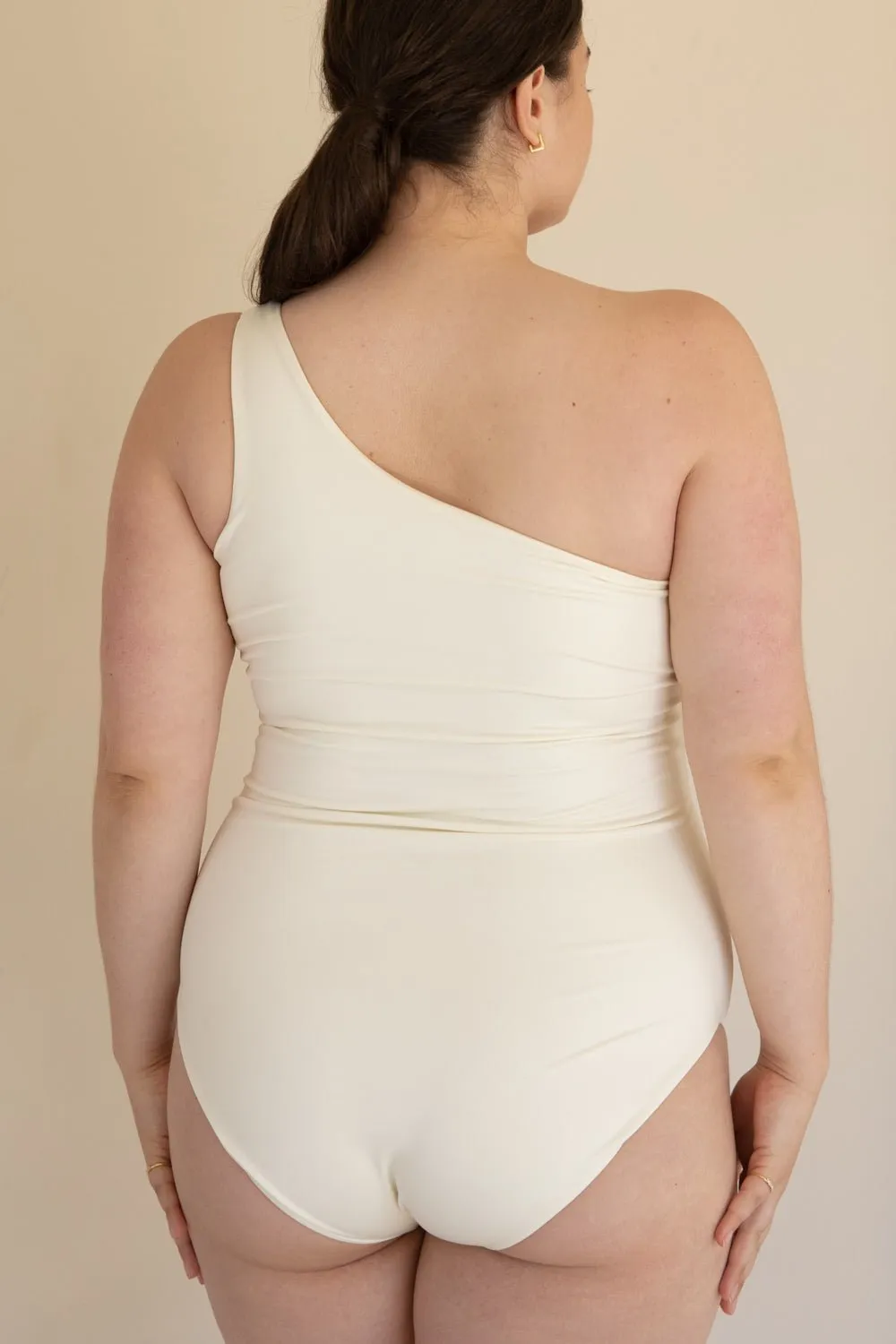 The One Shoulder One Piece - Cream