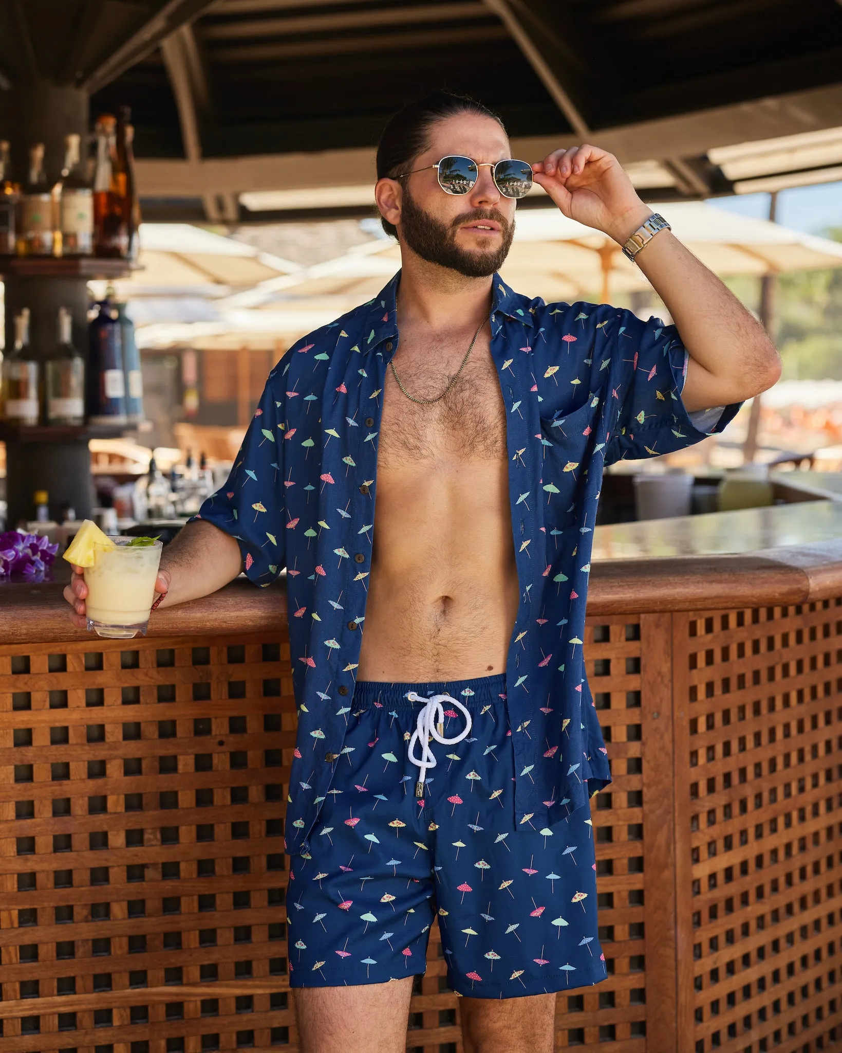 The Open Bar - Navy Cabana Set