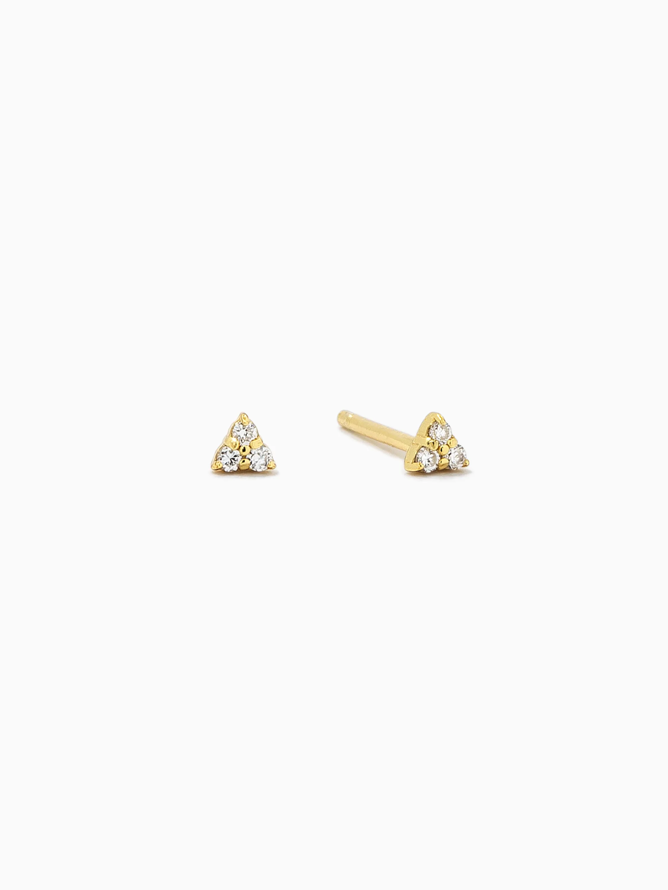 Triangle Diamond Vermeil Stud Earrings