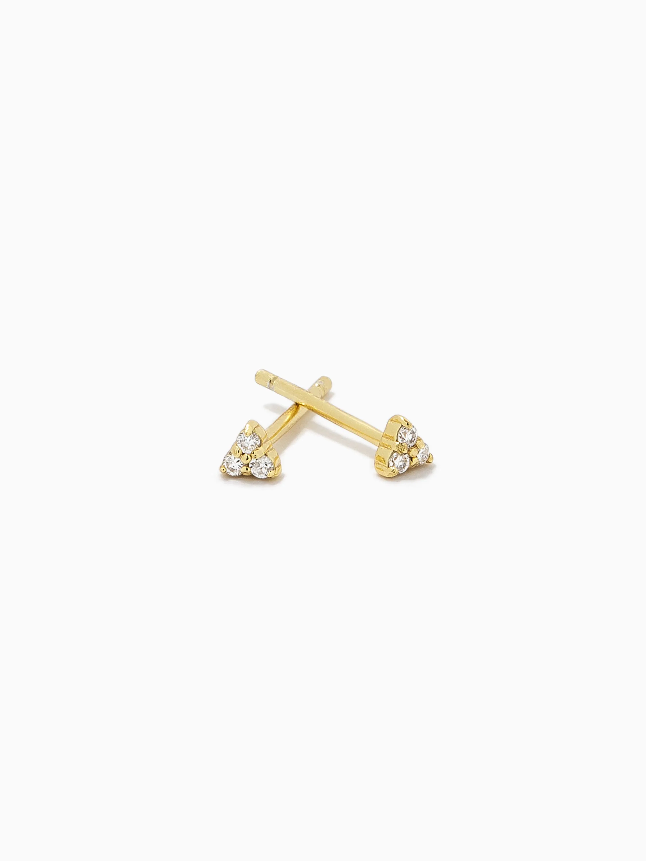 Triangle Diamond Vermeil Stud Earrings