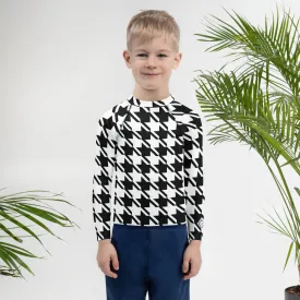 Ultimate Performance: Boy's Houndstooth Long Sleeve BJJ Rash Guard