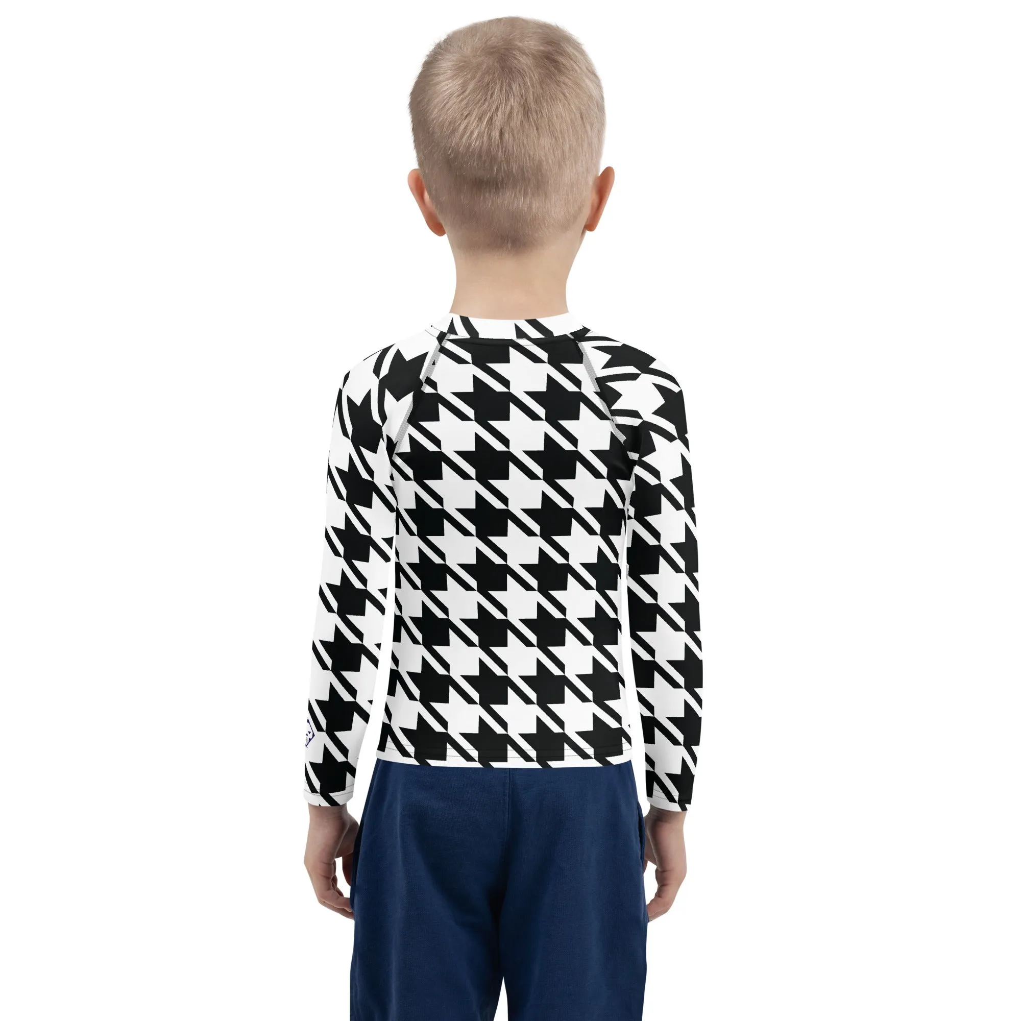 Ultimate Performance: Boy's Houndstooth Long Sleeve BJJ Rash Guard