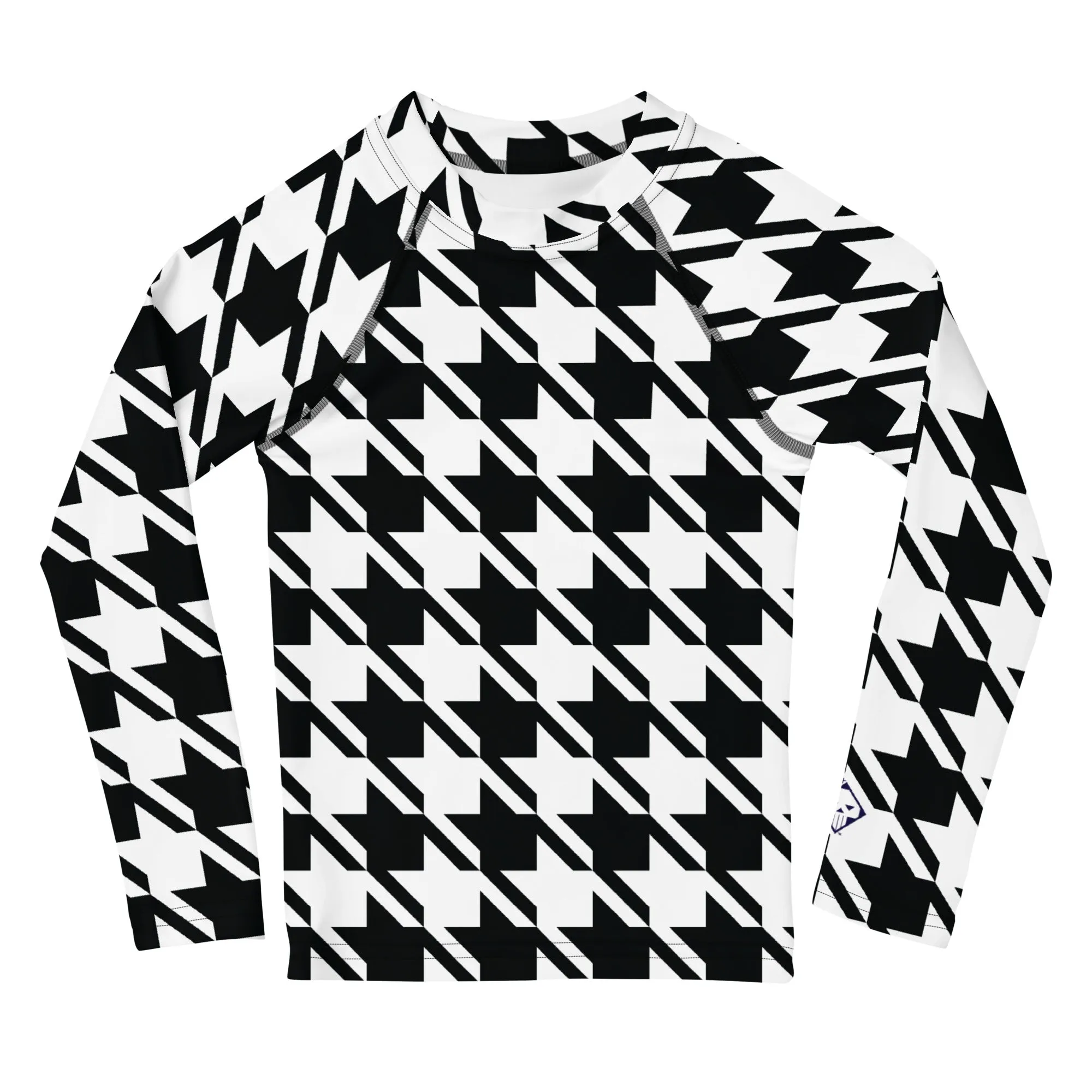 Ultimate Performance: Boy's Houndstooth Long Sleeve BJJ Rash Guard