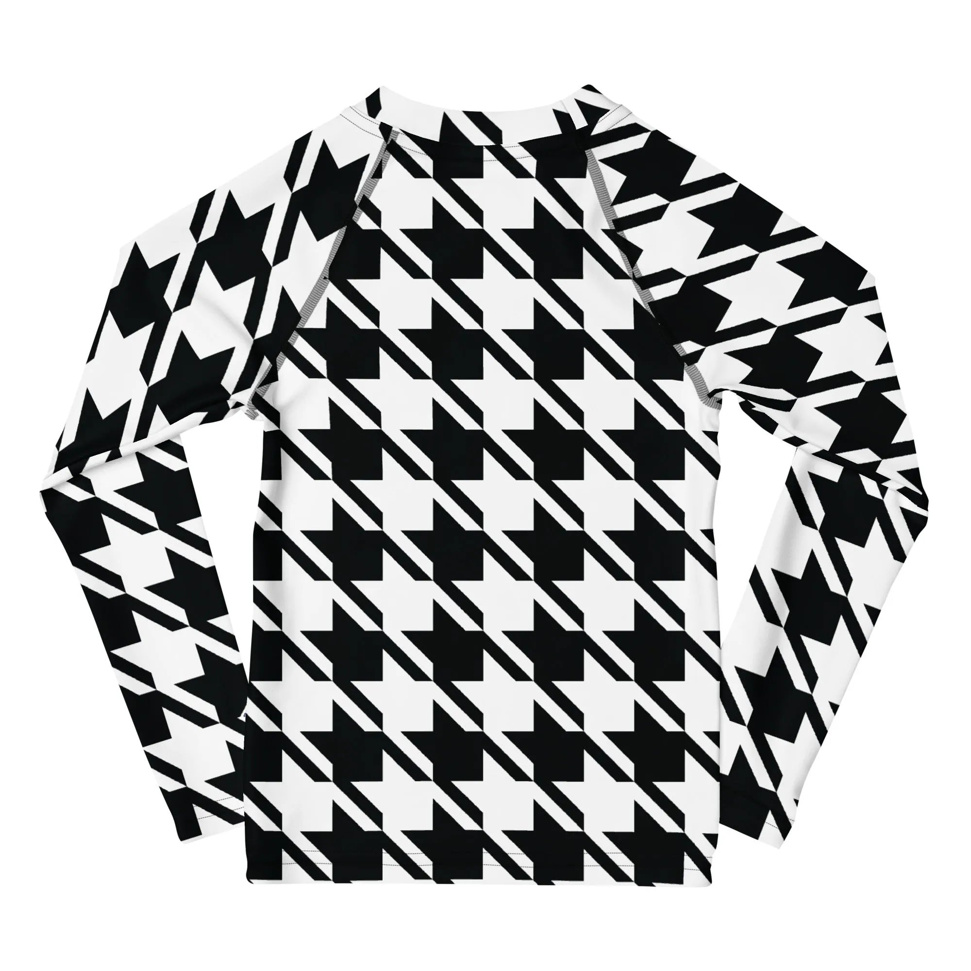 Ultimate Performance: Boy's Houndstooth Long Sleeve BJJ Rash Guard