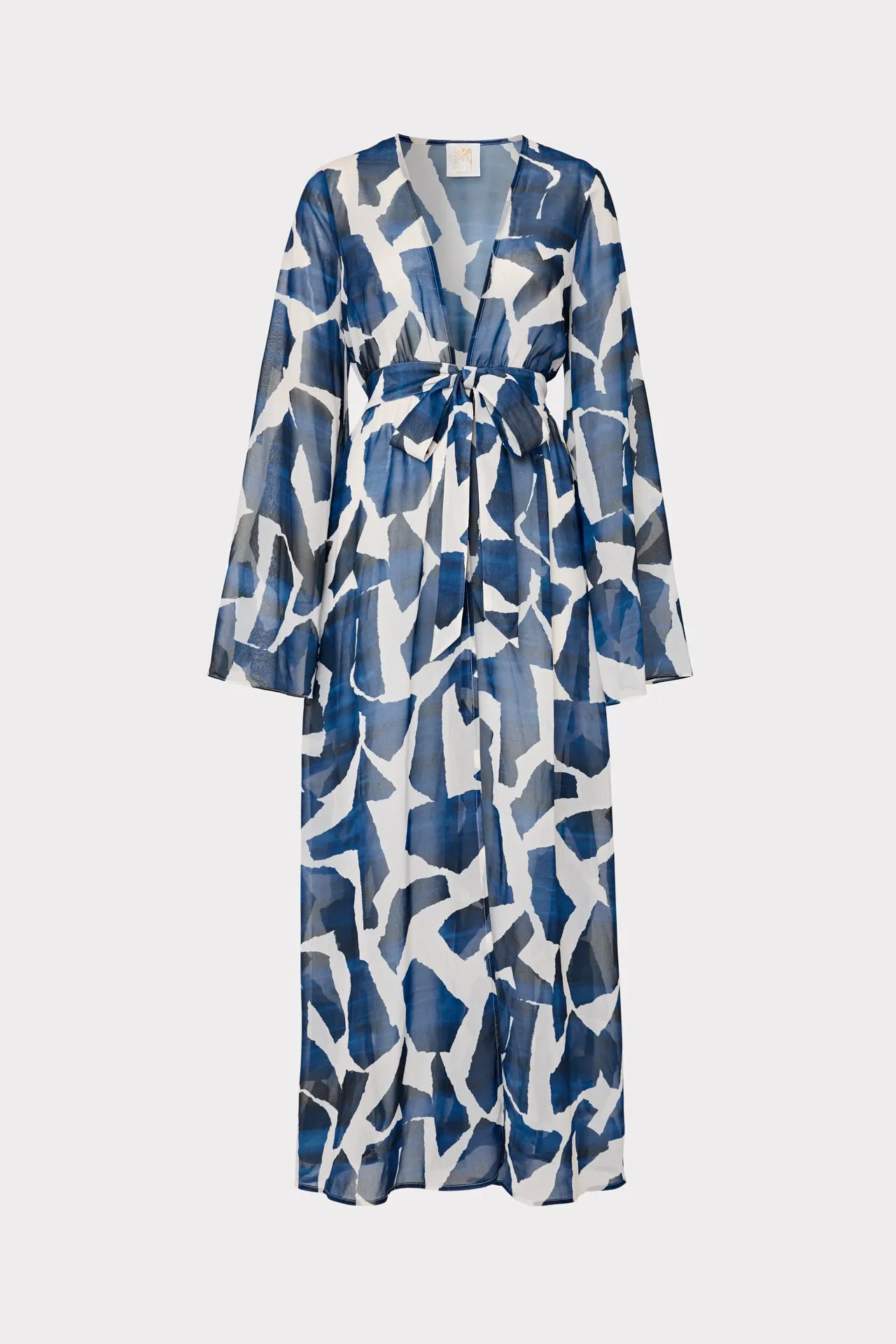 Vince Ocean Puzzle Chiffon Coverup Dress