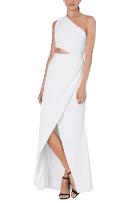 White Tien One Shoulder Cutout Maxi Dress